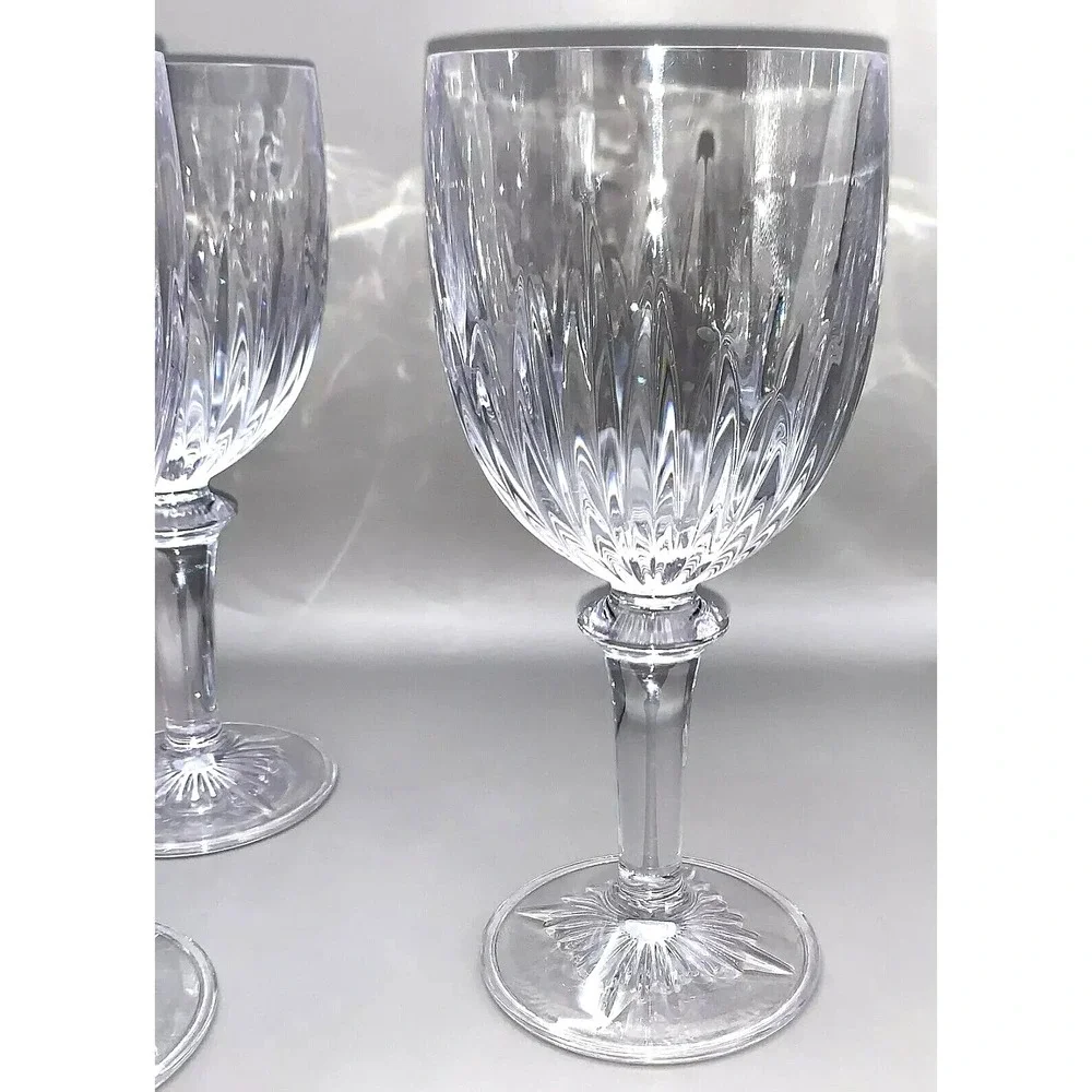 6 Unbreakable Acrylic Wine Water Goblets Glasses High-End / Heavy-Duty Quality